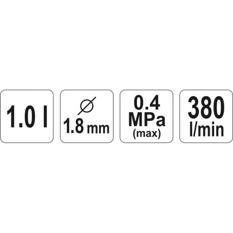 PISTOLET LAKIERNICZY Z DOLNYM ZBIORNIKIEM 1L 1,8M